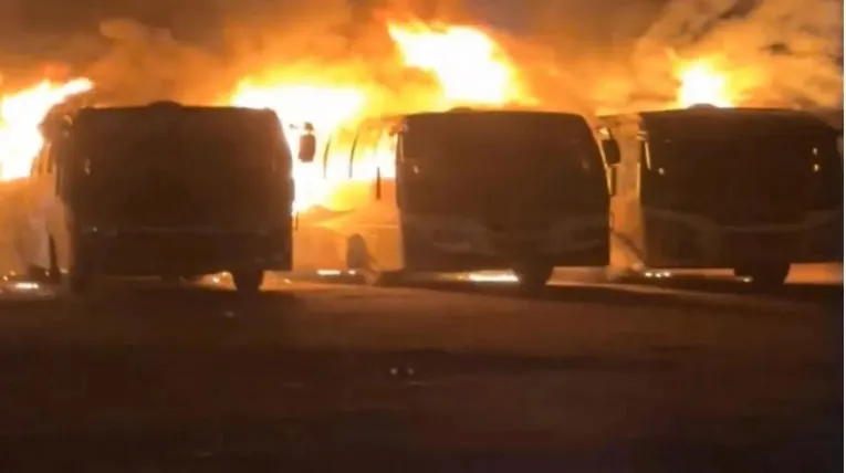 ৩ বাসে আগুন, ফিলিং স্টেশন ভাঙচুর